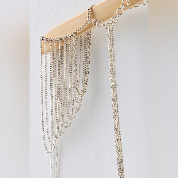 NWT Free People Silver Royal Body Chain - Picture 2 of 3